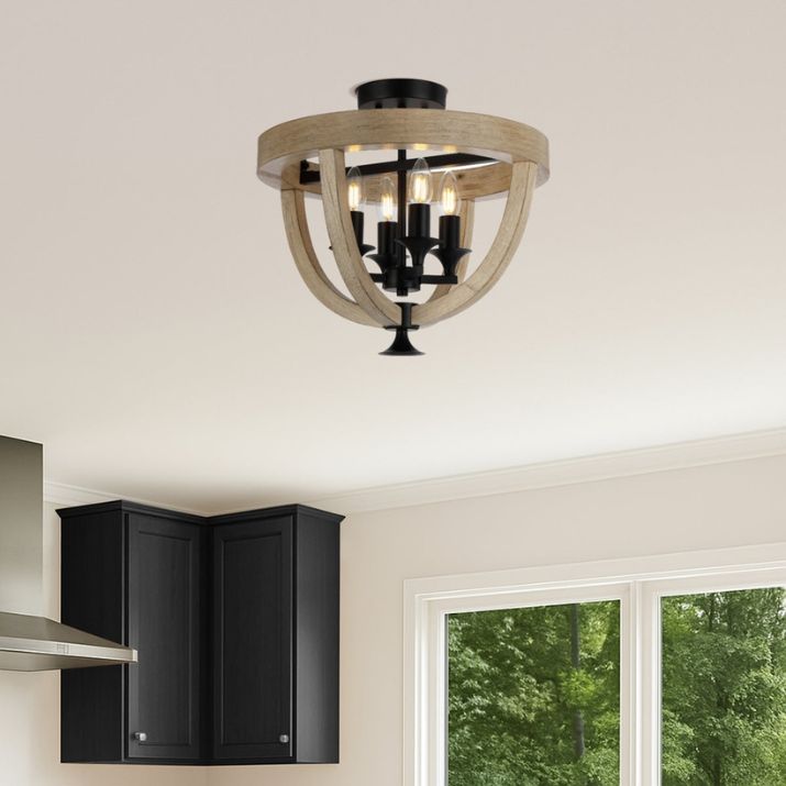 HOSLEY 4 Pendant Light CTC Ceiling Light - Woodi Black