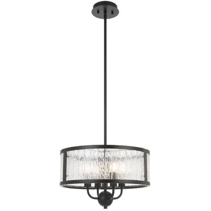 NOREL 4 Pendant Light - Black / Clear