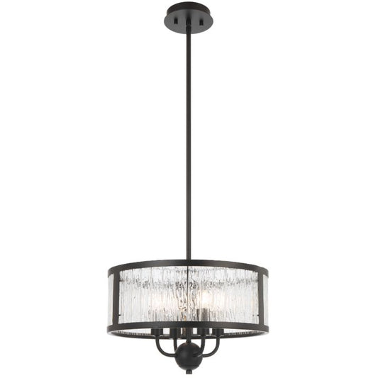 NOREL 4 Pendant Light - Black / Clear