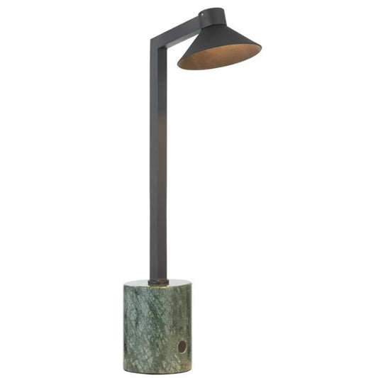Satrom LED Table Lamp - Black/Green Marble
