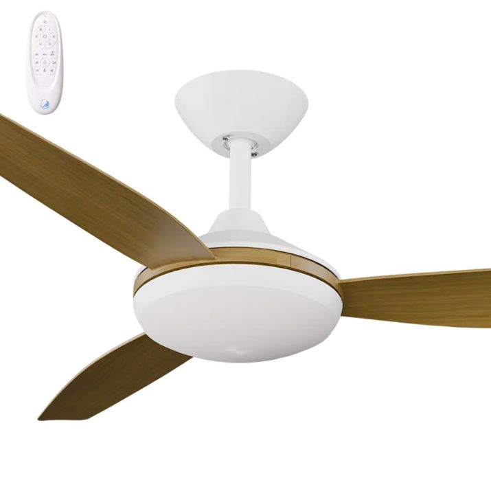 Calibo Condor 56" DC Smart Ceiling Fan with Remote Control - White and Teak