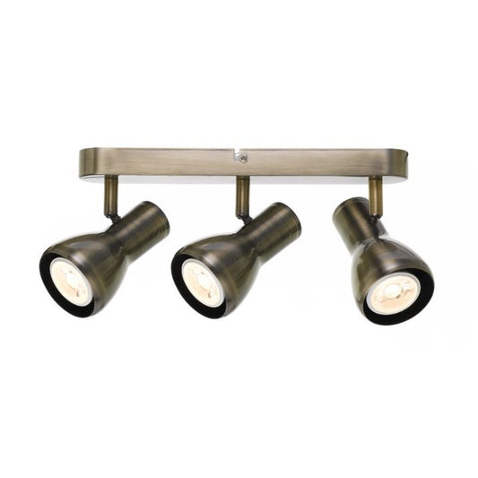 CURTIS 3 Light Ceiling Spot Light - Antique Brass