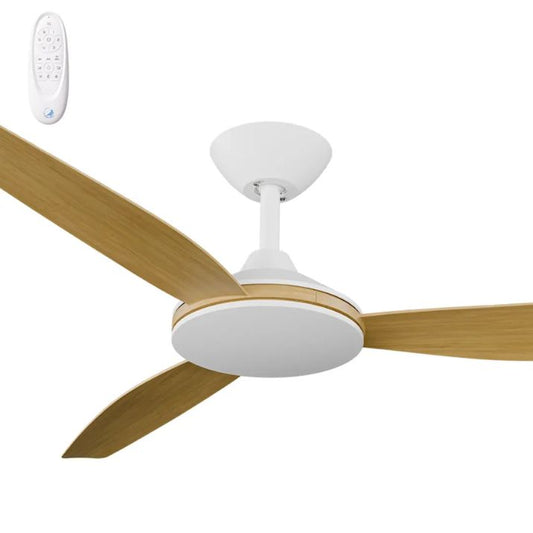 Calibo Condor 48" DC Smart Ceiling Fan with LED Light and Remote Control - White and Bamboo