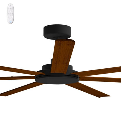 Calibo Alula 60" (1524mm) 7 Blade Indoor/Outdoor DC Ceiling Fan & Remote - Black & Koa
