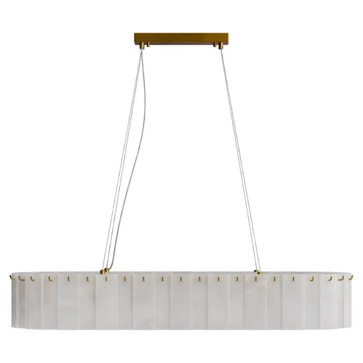 Calibo Mirage 14 Light Alabaster Stone 1000mm Linear Pendant - Brass
