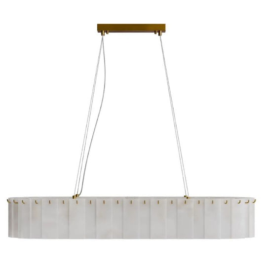Calibo Mirage 14 Light Alabaster Stone 1000mm Linear Pendant - Brass