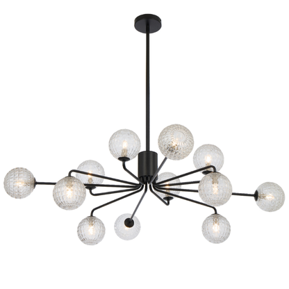FELTON 12 Pendant Light - Black/Clear Prism