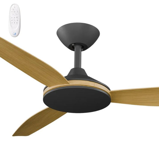 Calibo Condor 48" DC Smart Ceiling Fan with LED Light and Remote Control - Black and Bamboo