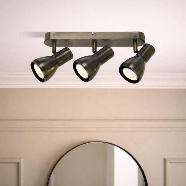 CURTIS 3 Light Ceiling Spot Light - Antique Brass