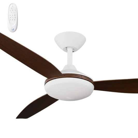 Calibo Condor 48" DC Smart Ceiling Fan with LED Light and Remote Control - White and Koa