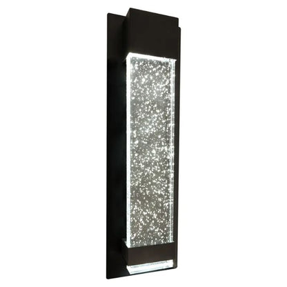 Calibo Coot Medium Rectangular Bubble Glass Weatherproof LED Exterior Wall Light - Black