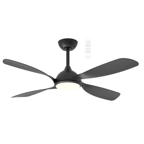 Hampton DC 52″ Matt Black Smart Ceiling Fan With WIFI Remote Control + LED light