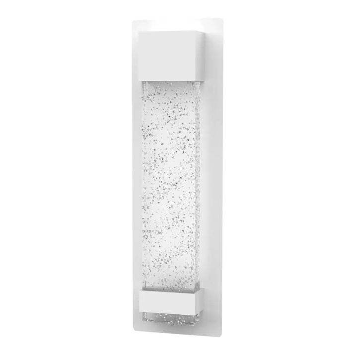 Calibo Coot Medium Rectangular Bubble Glass Weatherproof LED Exterior Wall Light - White