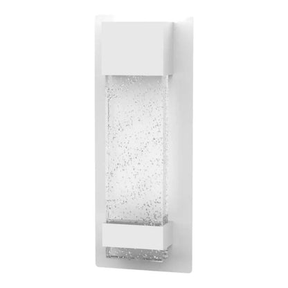 Calibo Coot Small Rectangular Bubble Glass Weatherproof LED Exterior Wall Light - White