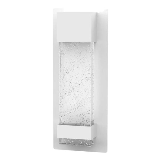 Calibo Coot Small Rectangular Bubble Glass Weatherproof LED Exterior Wall Light - White