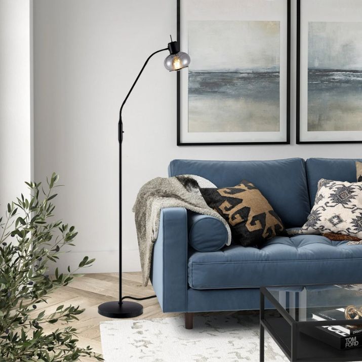 MARBELL Floor Lamp = Black / Smoke