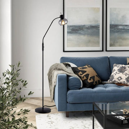 MARBELL Floor Lamp = Black / Smoke