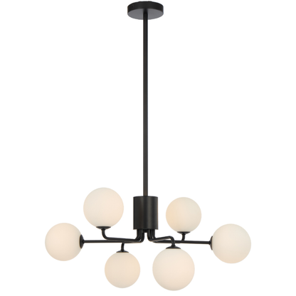FELTON 6 Pendant Light - Black/Opal Matt