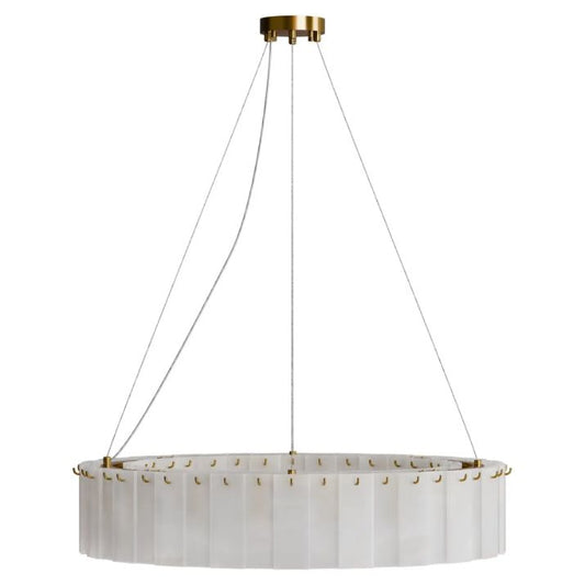 Calibo Mirage 18 Light Alabaster Stone 800mm Round Pendant - Brass