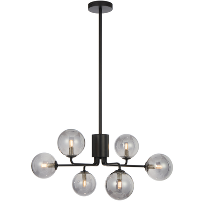 FELTON 6 Pendant Light - Black/Smoke