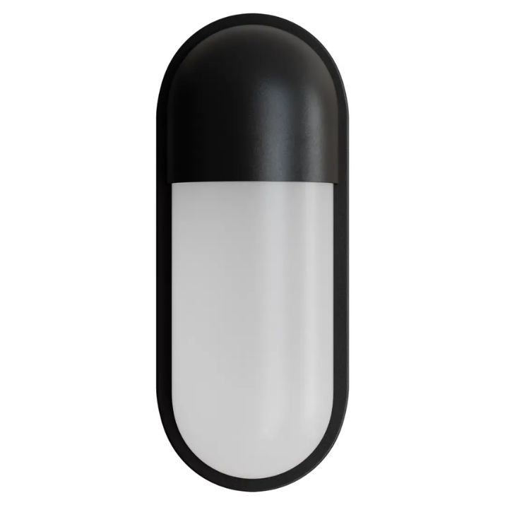 Calibo Drift Minimalist Capsule Outdoor LED Wall Light - Black