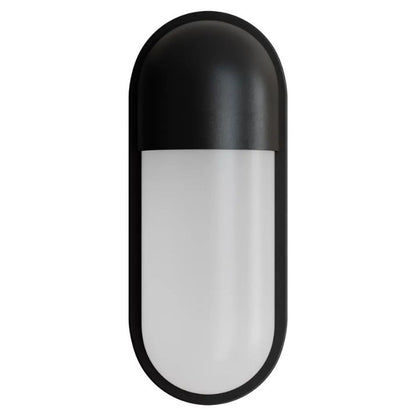 Calibo Drift Minimalist Capsule Outdoor LED Wall Light - Black