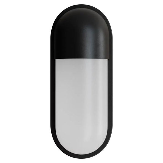 Calibo Drift Minimalist Capsule Outdoor LED Wall Light - Black