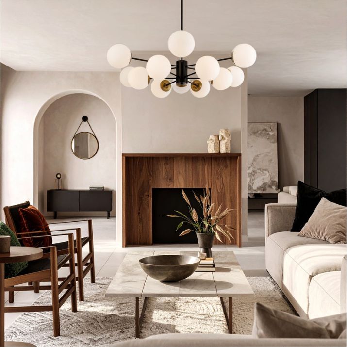 Marsten 12 Pendant Light - Black | Opal Matt