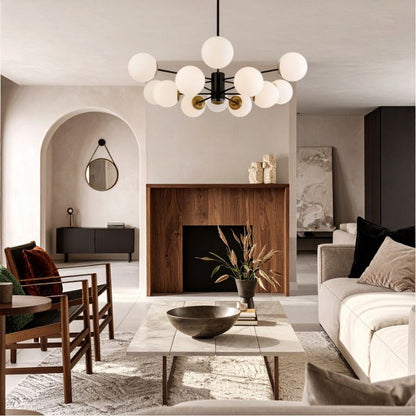 Marsten 12 Pendant Light - Black | Opal Matt