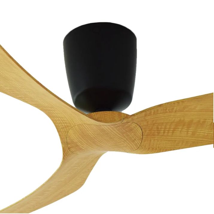Aeratron FR 3 Blade 60" DC Ceiling Fan With Remote - Black with Woodgrain Blades
