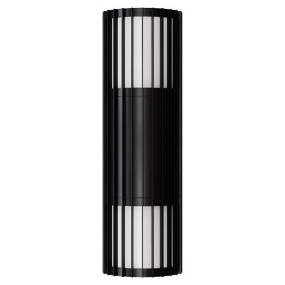 Calibo Bright Cylinder Up/Down Outdoor LED Wall Light with Linear Fin Detailing - Calibo Bright Ribbed Tubular Up/Down Outdoor LED Wall Light