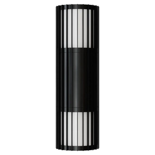 Calibo Bright Cylinder Up/Down Outdoor LED Wall Light with Linear Fin Detailing - Calibo Bright Ribbed Tubular Up/Down Outdoor LED Wall Light