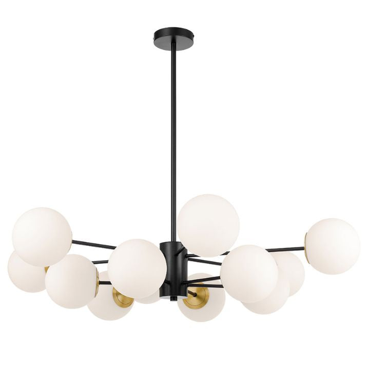 Marsten 12 Pendant Light - Black | Opal Matt
