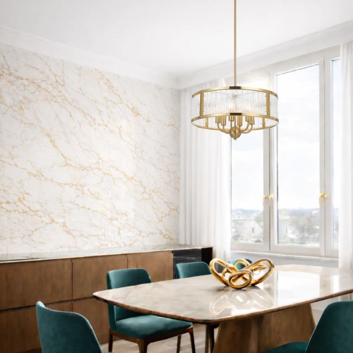 Noral 6 Light Pendant - Antique Gold
