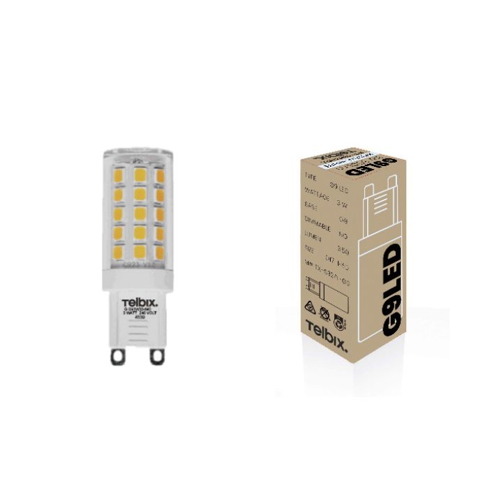 G9 3W LED Globe Clear Non-Dimmable - 4000K