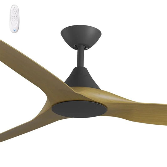 Calibo Smart CloudFan 60" (1520mm) ABS Energy Efficient DC Ceiling Fan and Remote - Black with Teak