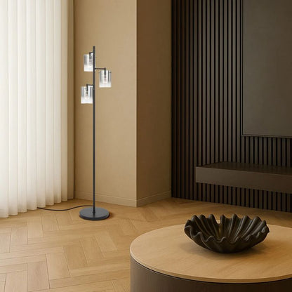 Crevil 3 Light Floor Lamp - Black