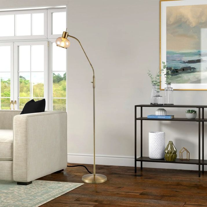 MARBELL Floor Lamp - Antique Brass / Amber