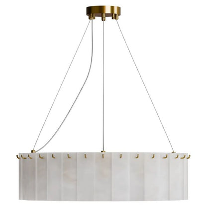 Calibo Mirage 12 Light Alabaster Stone 600mm Round Pendant - Calibo Mirage 12 Light Round Alabaster Pendant with Metal Hook