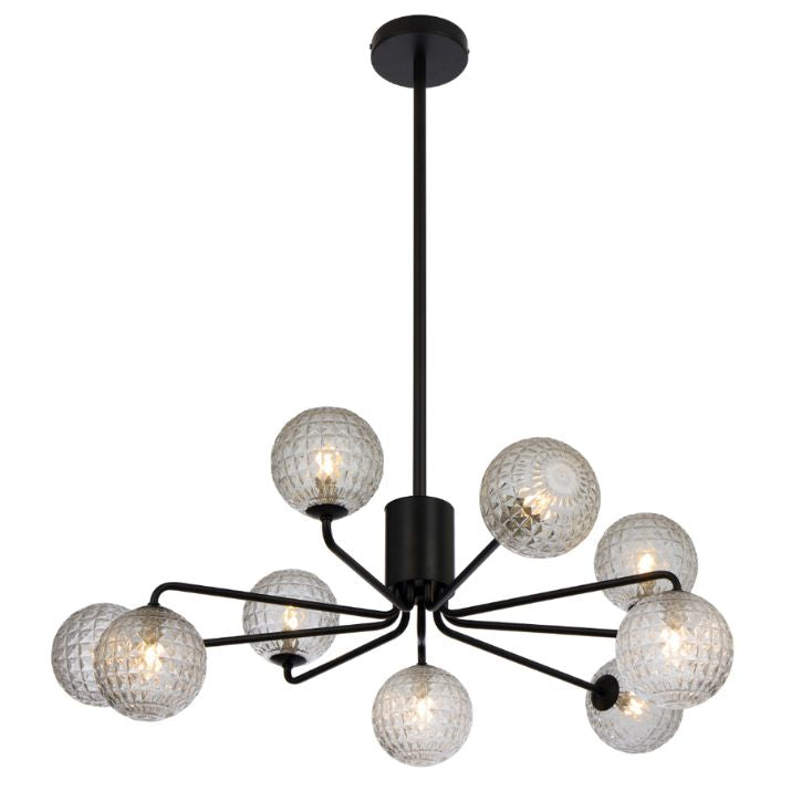 FELTON 9 Pendant Light - Black/Clear Prism