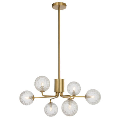 FELTON 6 Pendant Light - Antique Gold/Clear Prism