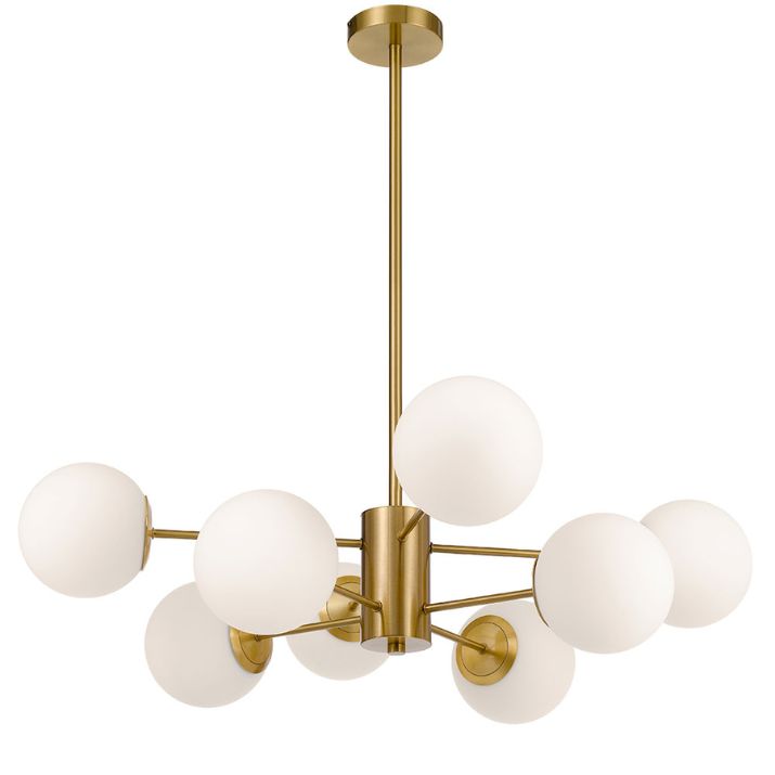 Marsten 8 Pendant Light - Antique Gold | Opal Matt