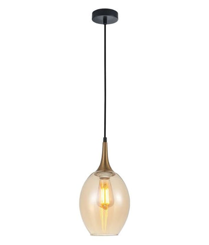 BROTE: Retro Interior Bronze Amber Wine Glass Shape Pendant Lights
