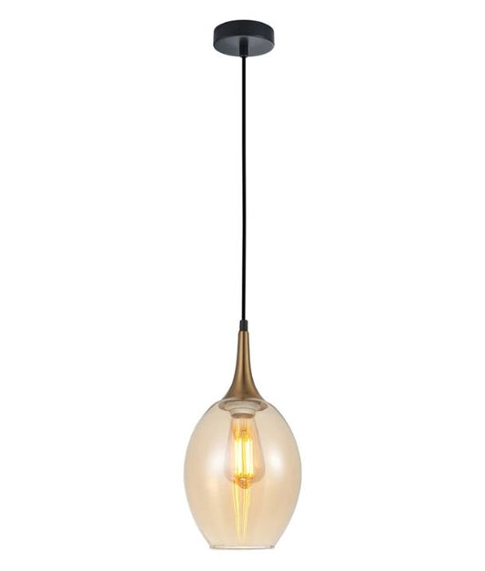 BROTE: Retro Interior Bronze Amber Wine Glass Shape Pendant Lights