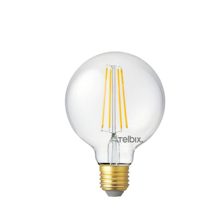 E27 G95 8W LED Filament Globe Clear Dimmable - 4000K