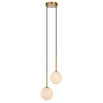 GASTON 2 Pendant Light - Antique Gold/Opal Matt