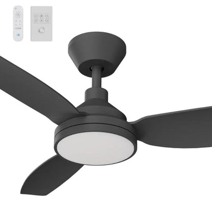 Calibo Sora 52" DC Ceiling Fan with LED Light, Wall Control and Remote - Black