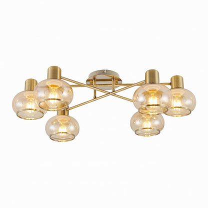 MARBELL 6 CTC Ceiling Light - Antique Brass / Amber