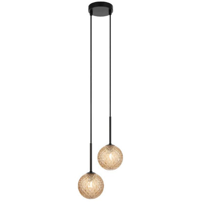 GASTON 2 Pendant Light - Black/Amber Tear