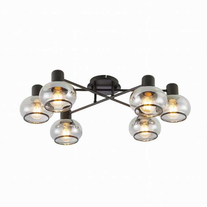 MARBELL 6 CTC Ceiling Light - Black / Smoke